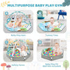 Tapis d'éveil 8-en-1 avec piscine à balles – Tapis de gym pour bébé lavable avec jouets pour le développement et le temps sur le ventre