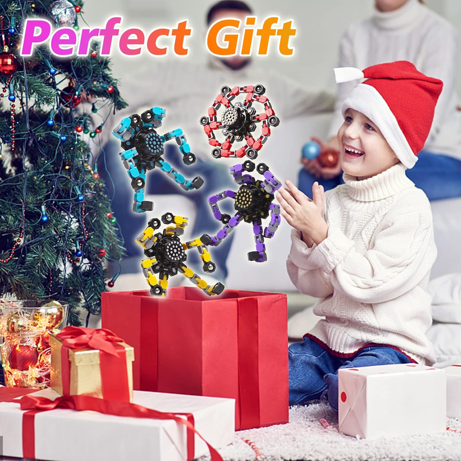 Spinner anti-stress déformable pour enfants et adultes – Set de 4