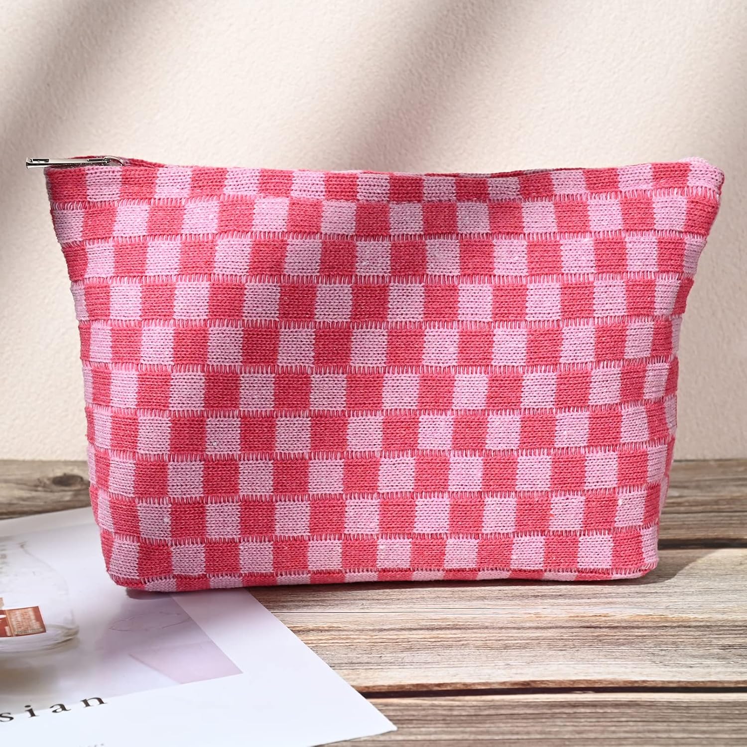 Trousse de Maquillage à Carreaux Indispensable