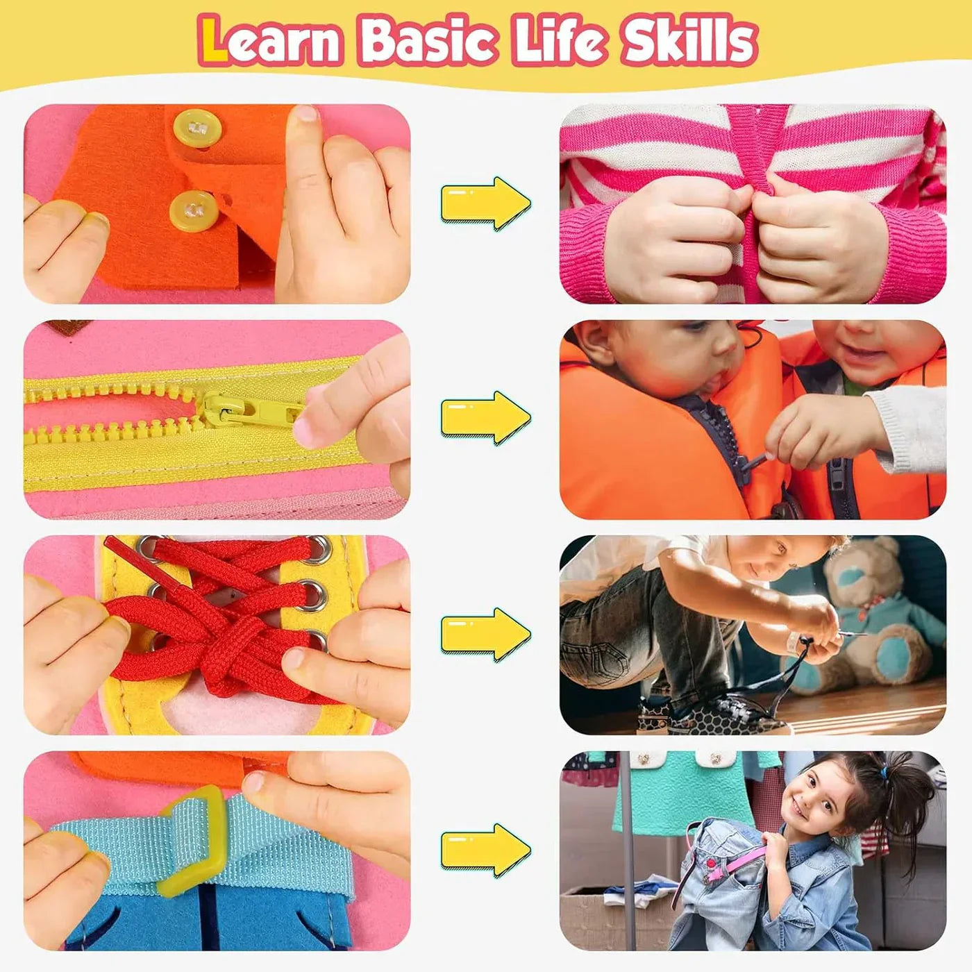Tableau Montessori pour Tout-Petits – Livre d'Activités Éducatif Sensoriel (2-4 Ans)