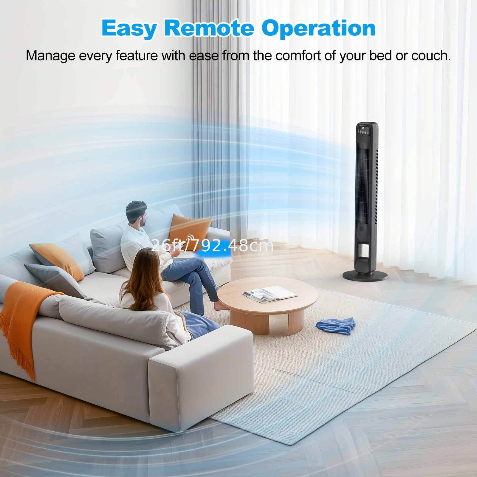 Ventilateur Tour Sans Lame – Silencieux et Réglable