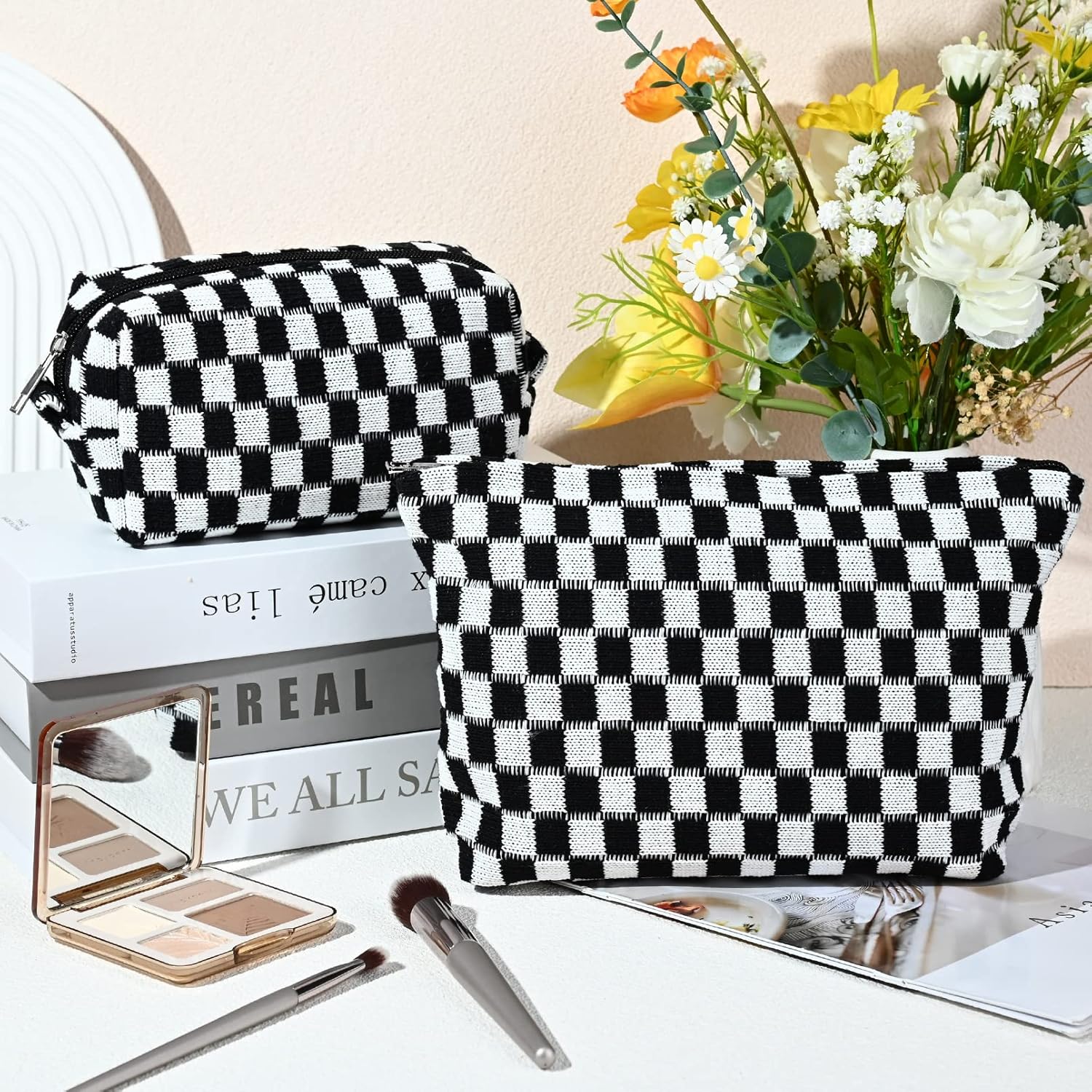 Trousse de Maquillage à Carreaux Indispensable
