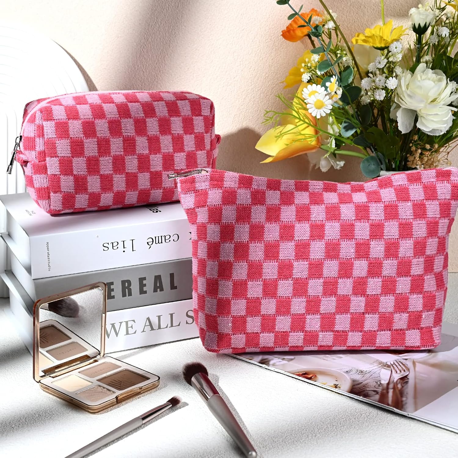 Trousse de Maquillage à Carreaux Indispensable