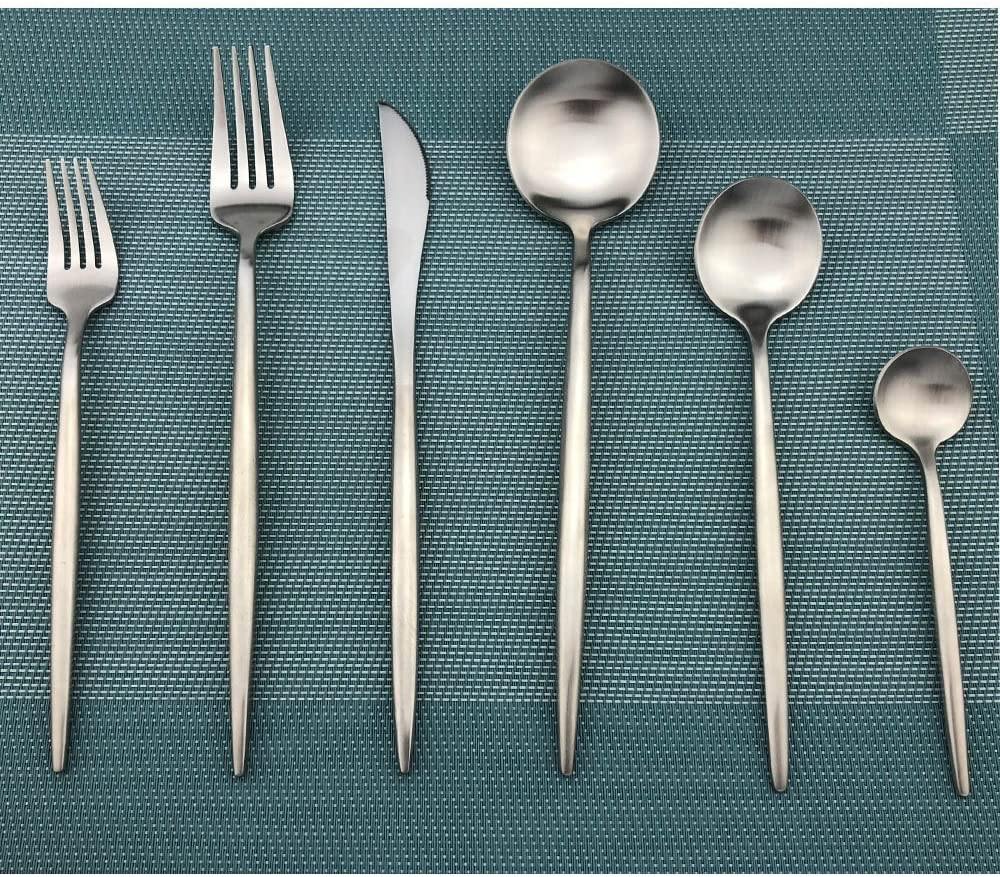 Vaisselle de luxe PronkPracht | Ensemble de couverts de haute qualité de 36 pièces avec finition mate dans des couleurs élégantes