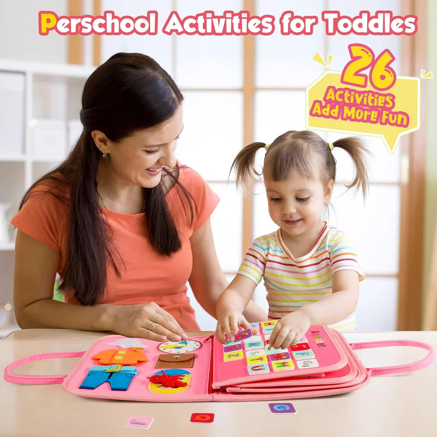 Tableau Montessori pour Tout-Petits – Livre d'Activités Éducatif Sensoriel (2-4 Ans)
