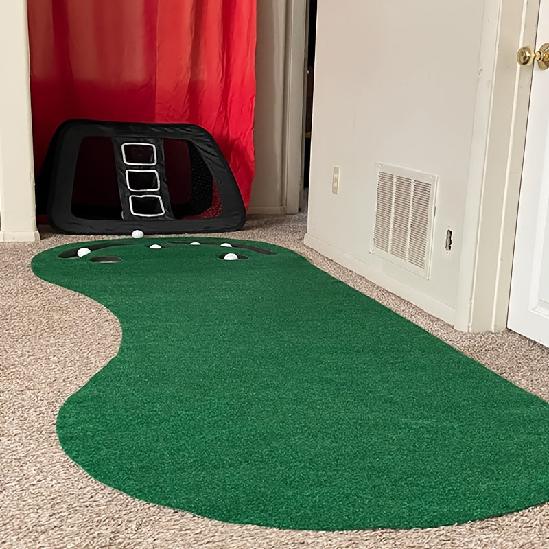 Tapis de Putting Portable 91×274 cm | Tapis de Putting Intérieur & Extérieur | Design Bicolore avec Structure en Feutre