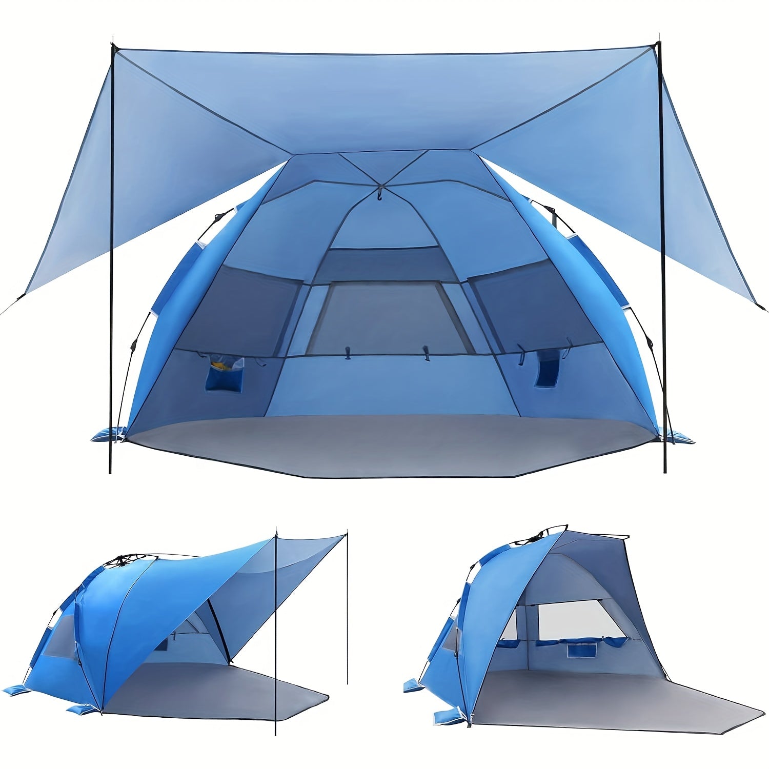 BreezeShield Tente de Plage – Légère et Spacieuse pour 4-6 Personnes