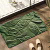 Tapis de Bain en Terre de Diatomée avec Motif de Feuilles Vertes – Absorbant et Sèche Rapidement