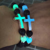 Bracelet Kralen Lumineuse dans le Noir avec Croix - Pour un Style Unique