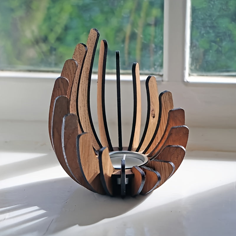 Bougeoir Lotus Bohème – Design en Bois Stratifié Fait Main