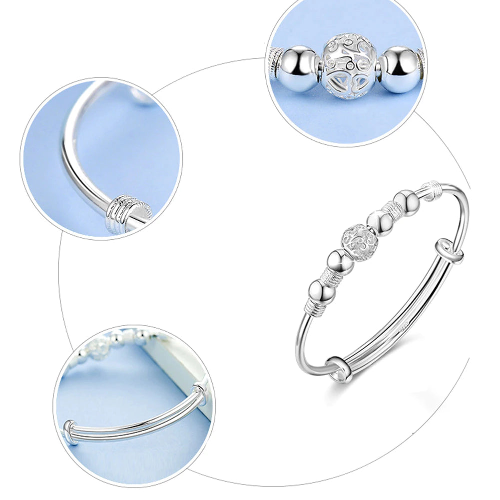 Bracelet avec perles porte-bonheur en argent