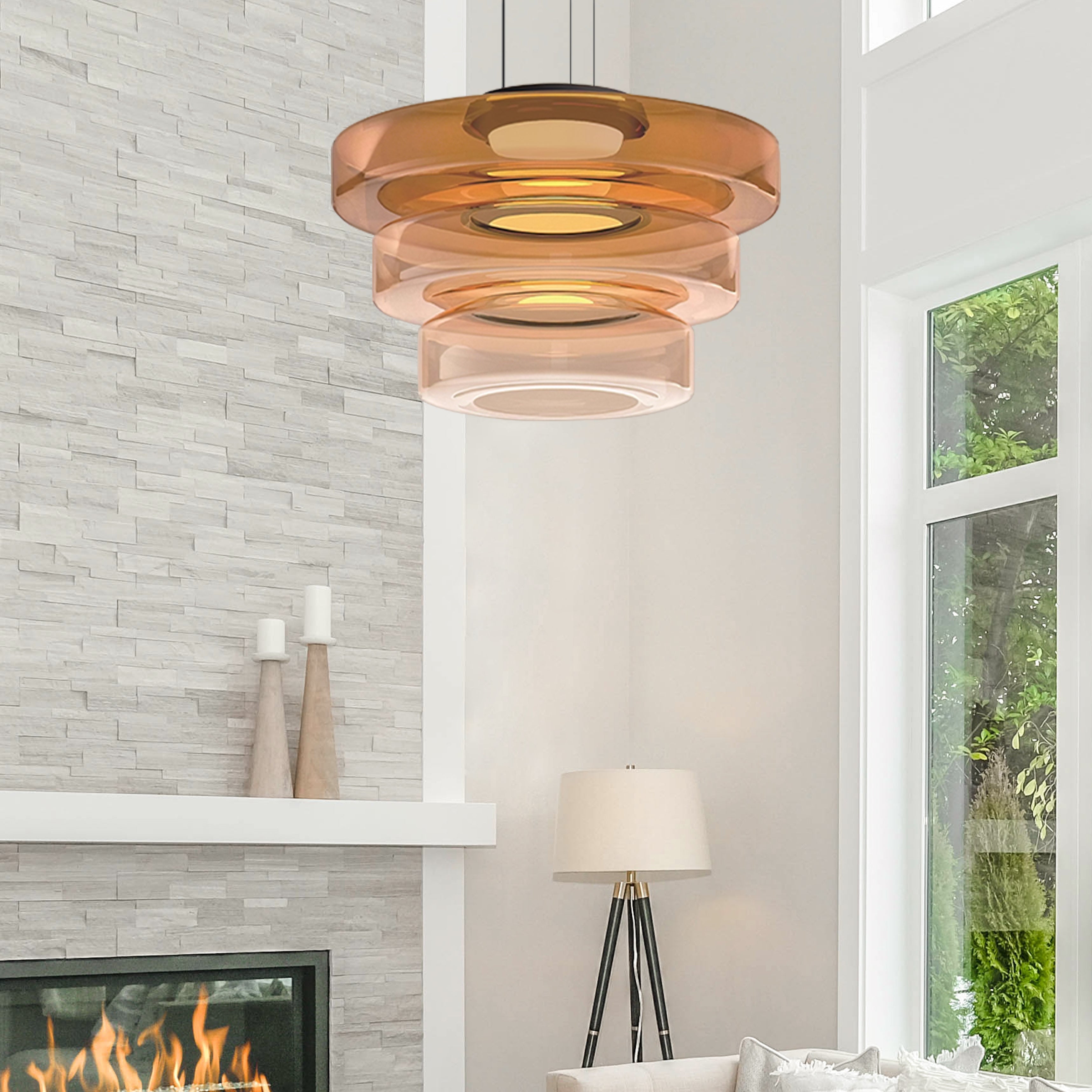 Suspension en Verre de Style Bauhaus pour Îlot de Cuisine et Salle à Manger