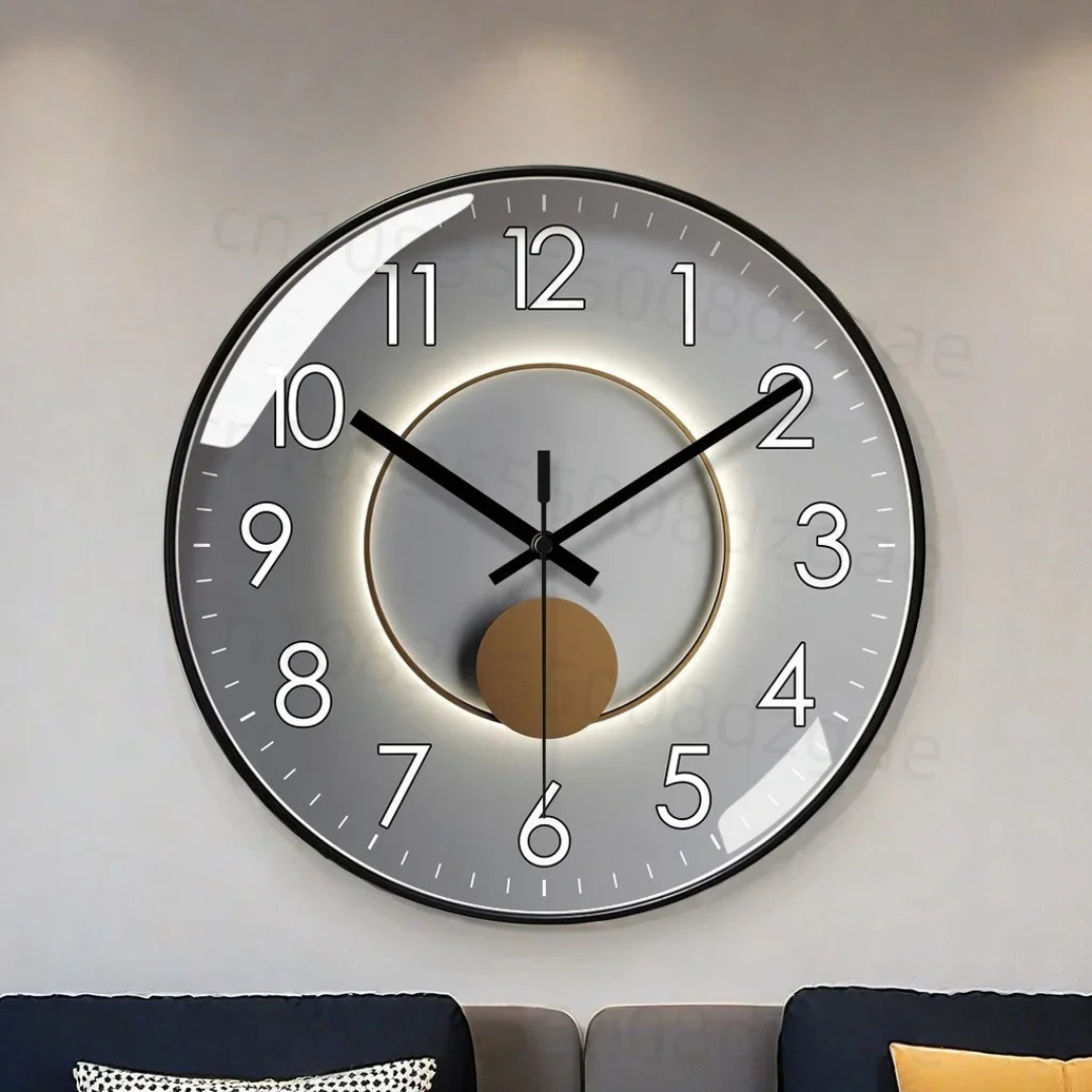 Zynir | Horloge Murale Design Élégante | Mécanisme Quartz Silencieux | Luxe et Moderne | Plastique & Verre | Sans Tic-Tac | Pile Non Incluse | Parfaite pour Salon, Chambre, Bureau