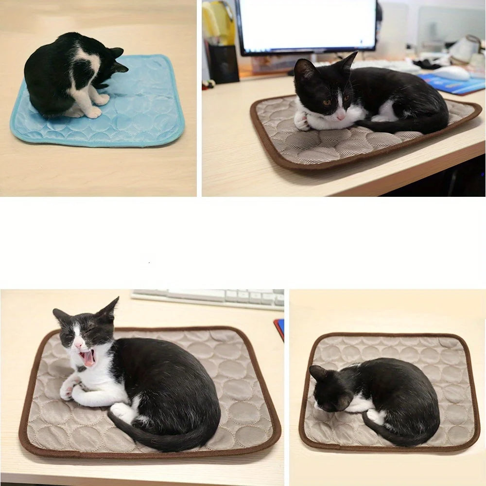 Tapis Rafraîchissant pour Animaux en Été - Tapis de Sommeil en Soie Glacée de 40 pouces pour Chiens et Chats