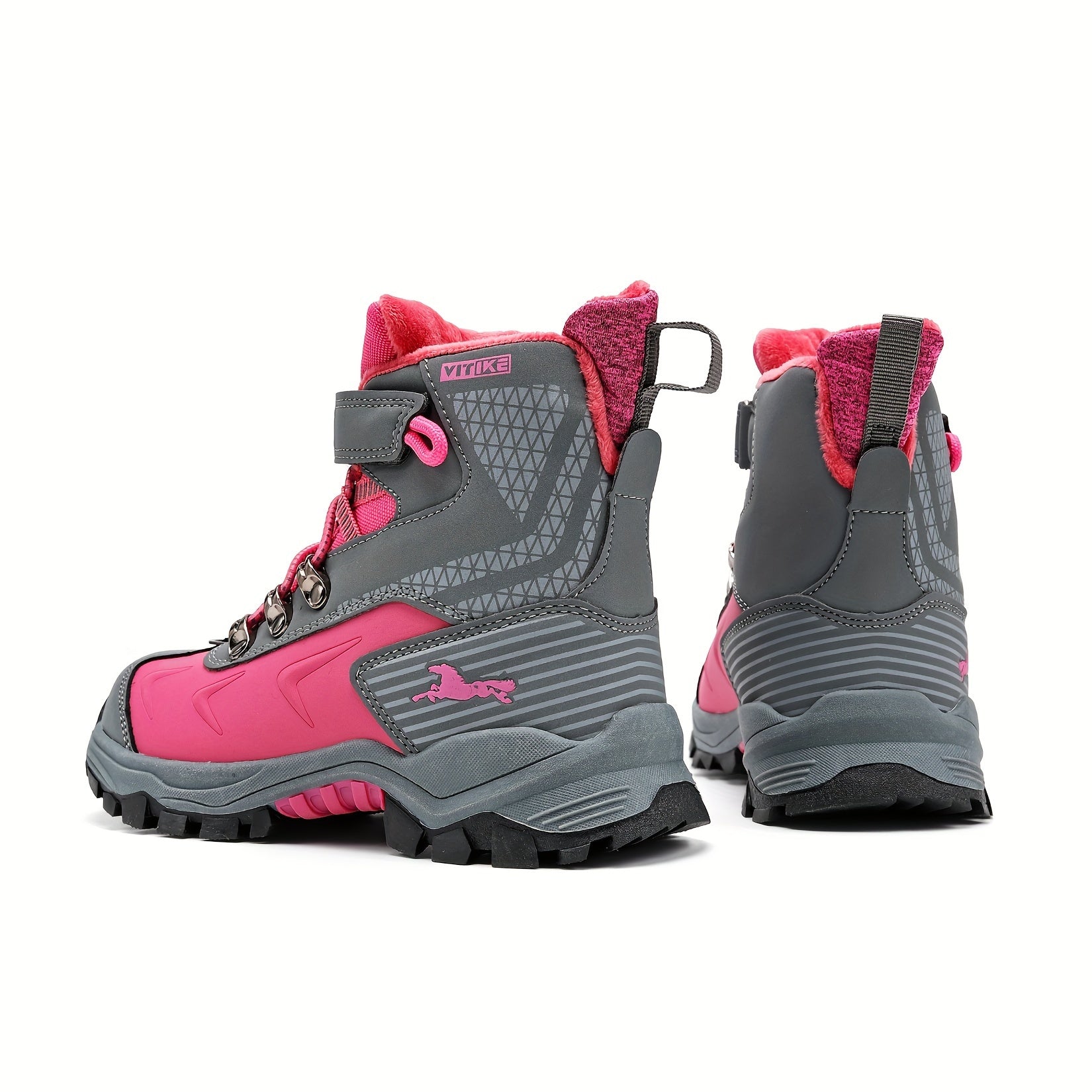 Bottes de Neige Hautes pour Femmes – Chaussures de Randonnée Antidérapantes avec Doublure Chaude