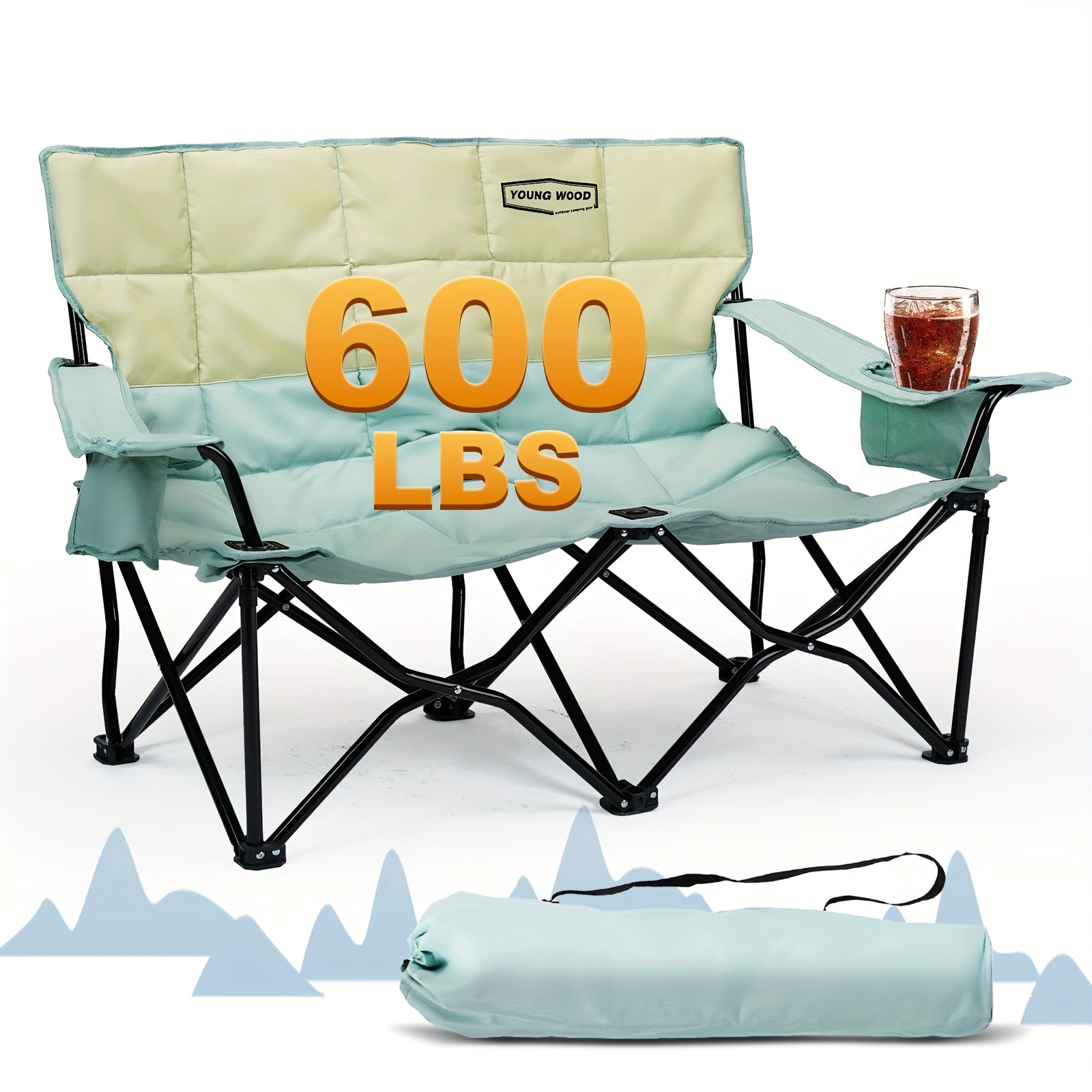 CampEase Fauteuil de Camping Loveseat – Confort Luxueux pour Deux