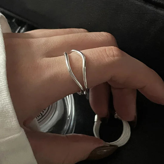 Bague en Argent Ajustable avec Détail Vintage – Seléna