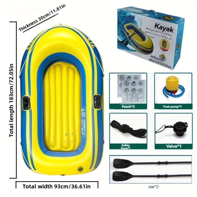 Bateau de Pêche Gonflable – Bateau en PVC Léger pour 2 Personnes avec Pagaies