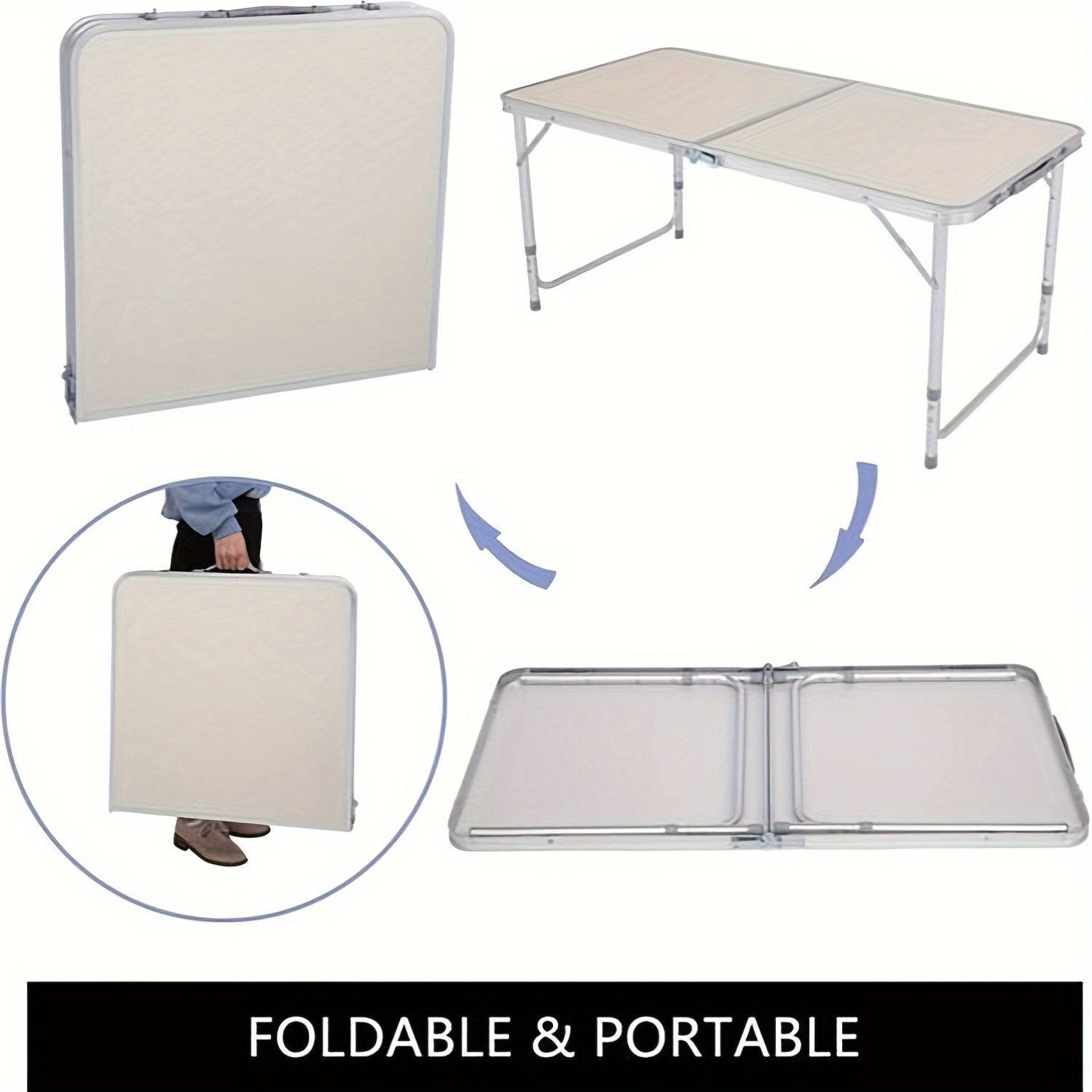 Table de Camping Pliable - Légère et Portable, Idéale pour les Fêtes et les Activités en Plein Air