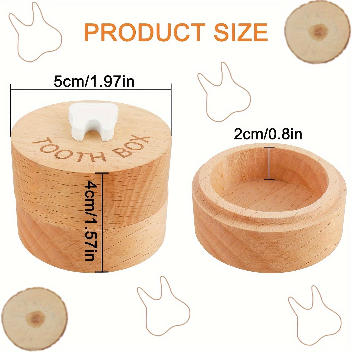 Boîte de Fée des Dents pour Enfants - Boîte à Dents en Bois en Souvenir