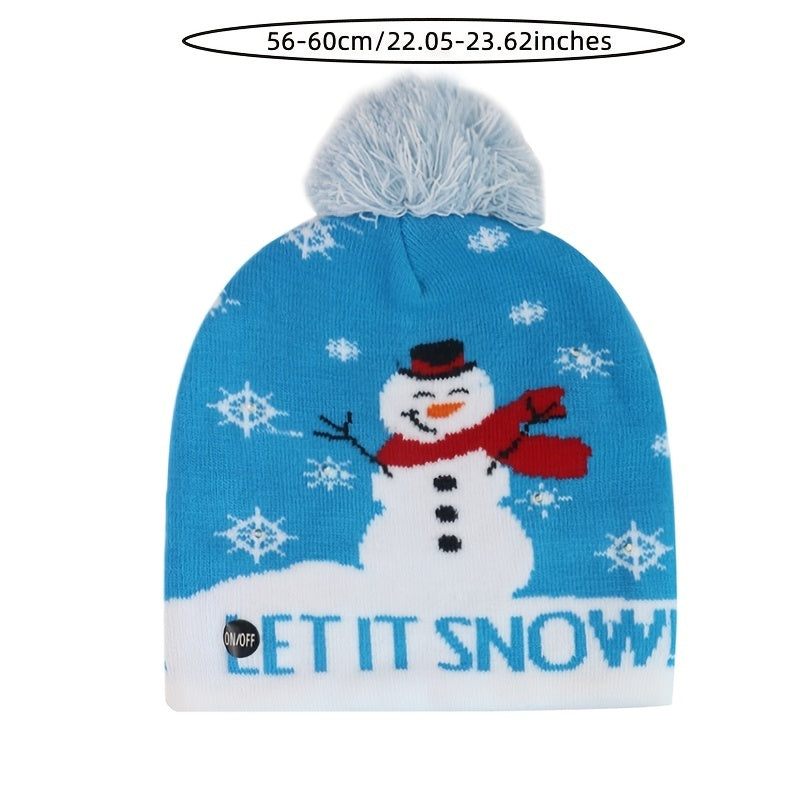 Bonnet LED Givré - Éclairé et Joyeux pour les Fêtes