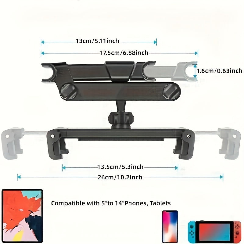 Support de Tablette pour Appuie-tête de Voiture – Support Réglable pour Tablettes et Smartphones