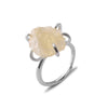 Bague Ajustable à Six Griffes avec Cristal Naturel – Liora