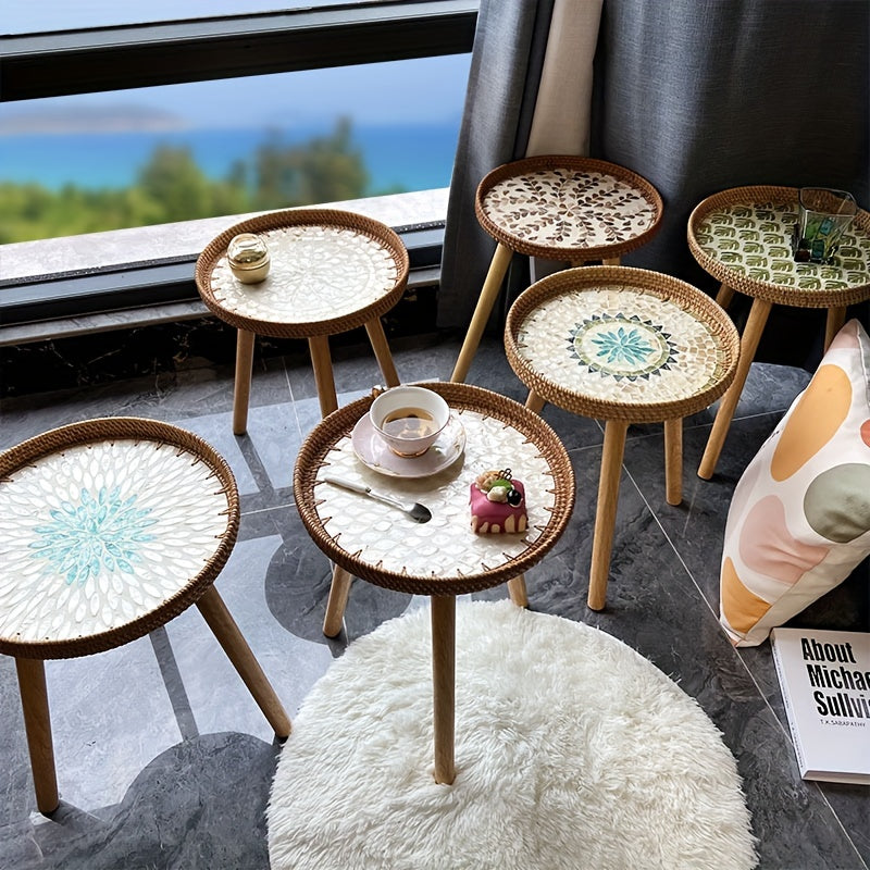 Table d'appoint en rotin scandinave - Elin