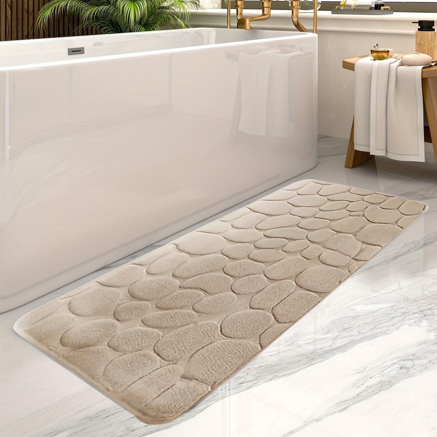 Tapis de bain LuxeEssence Large | Tapis anti-fatigue élégant et absorbant