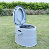 Toilette Portable Grise en PVC - Confortable et Pratique pour le Camping et les Situations d'Urgence