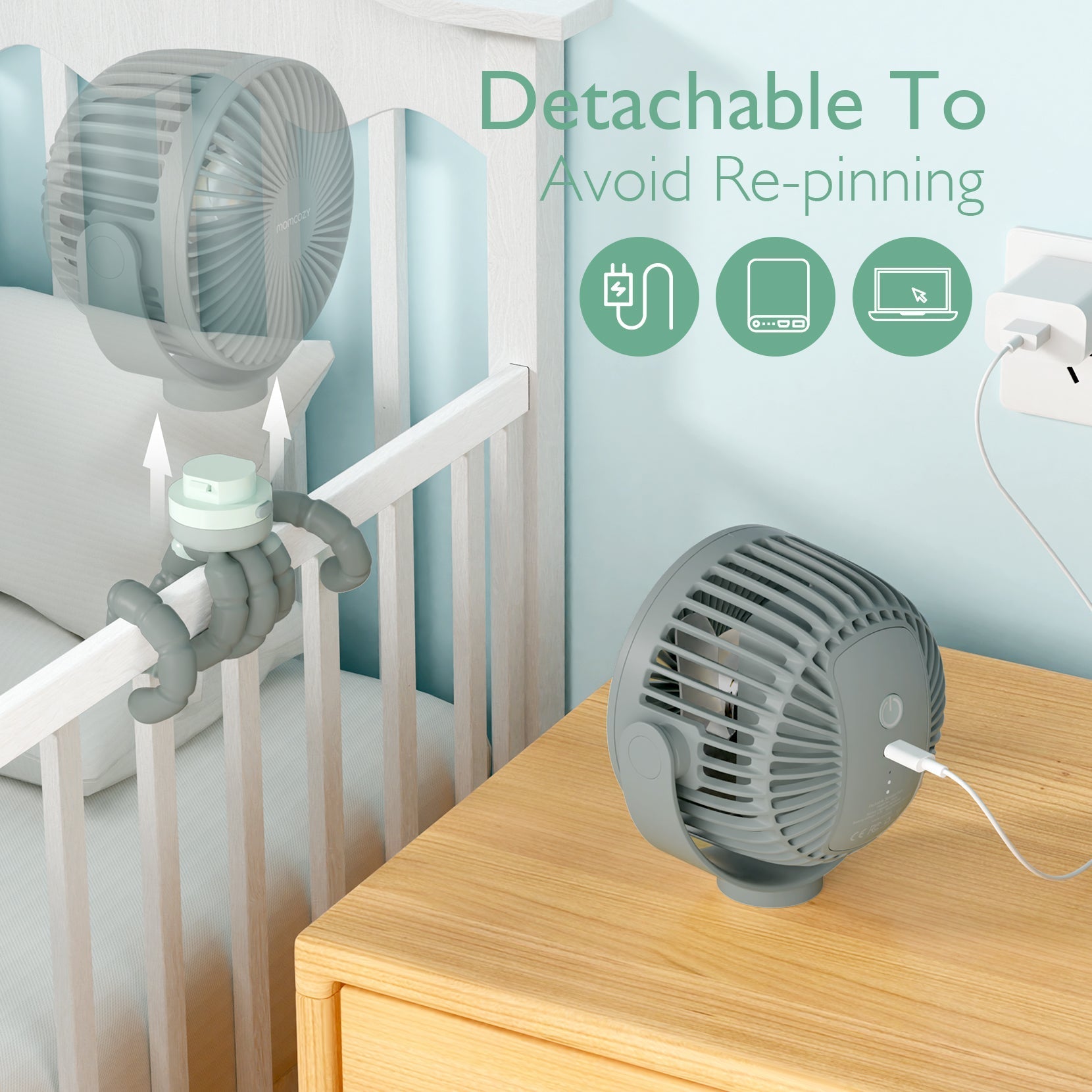Ventilateur portable rechargeable USB pour les voyages
