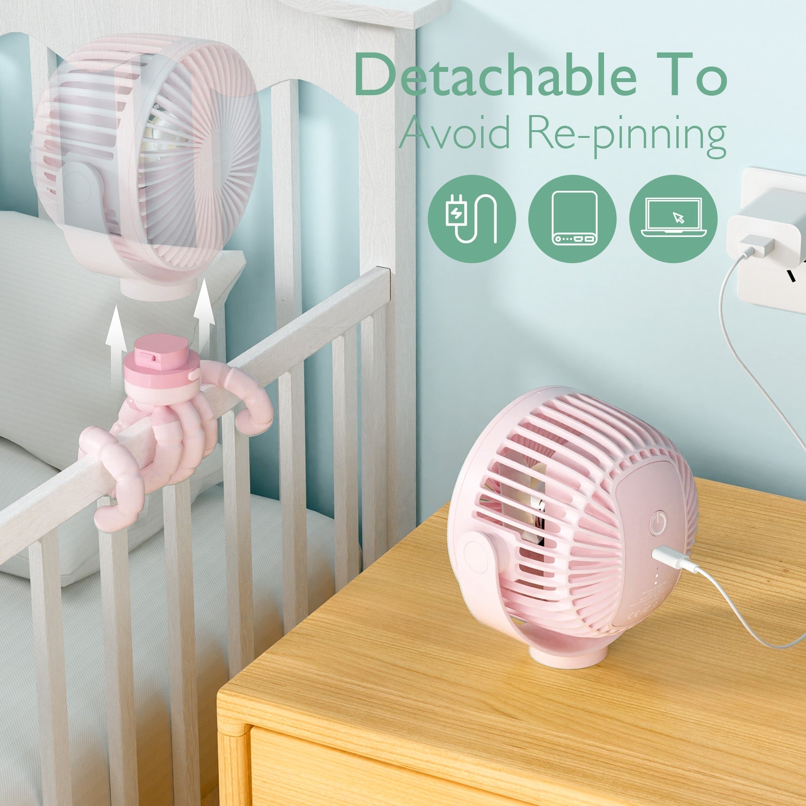 Ventilateur portable rechargeable USB pour les voyages