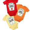 3-Pack Bodies Bébé – Coton Doux avec Impressions Alimentaires Ludiques