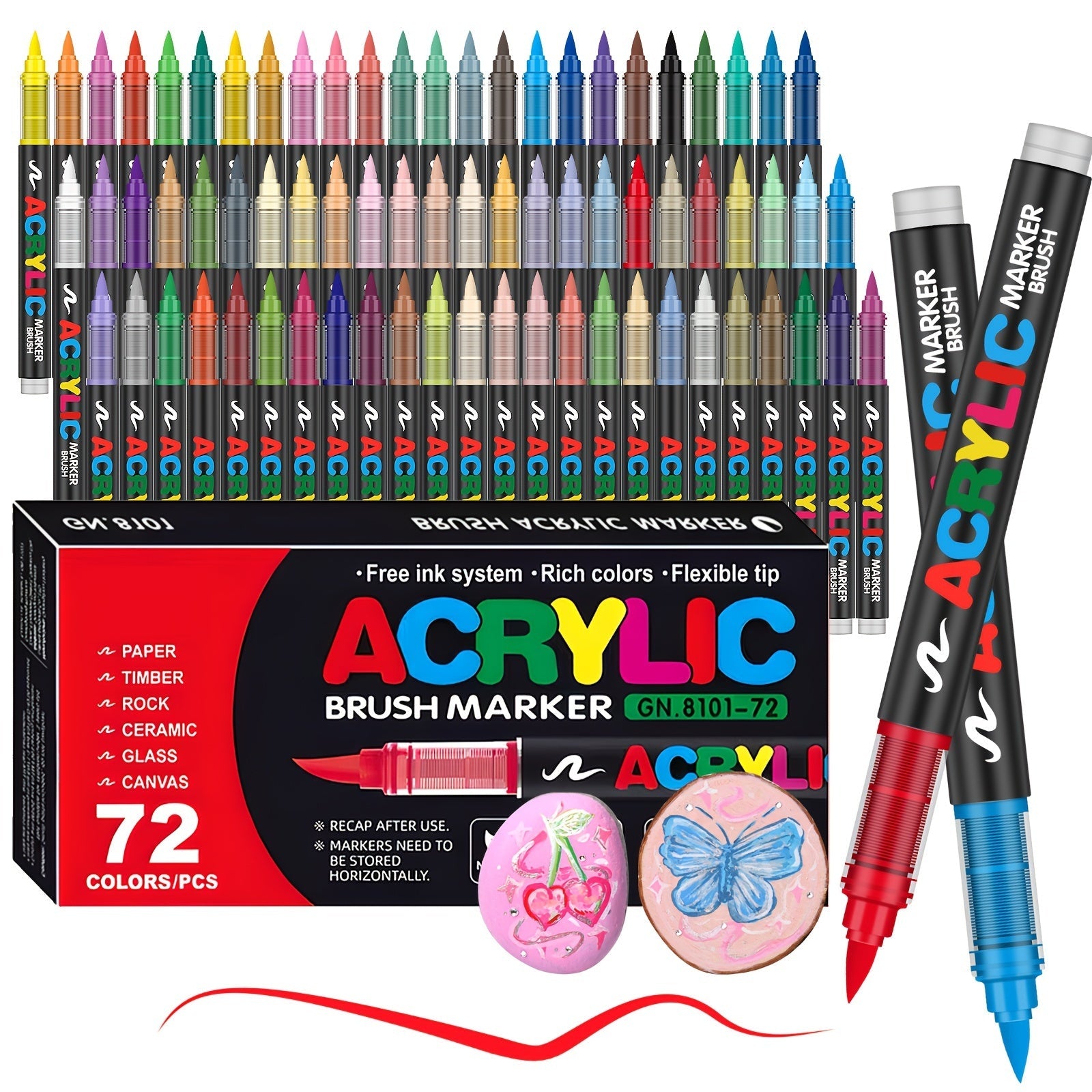 72 Marqueurs de Peinture Acrylique – Parfaits pour la Peinture Créative sur Diverses Surfaces