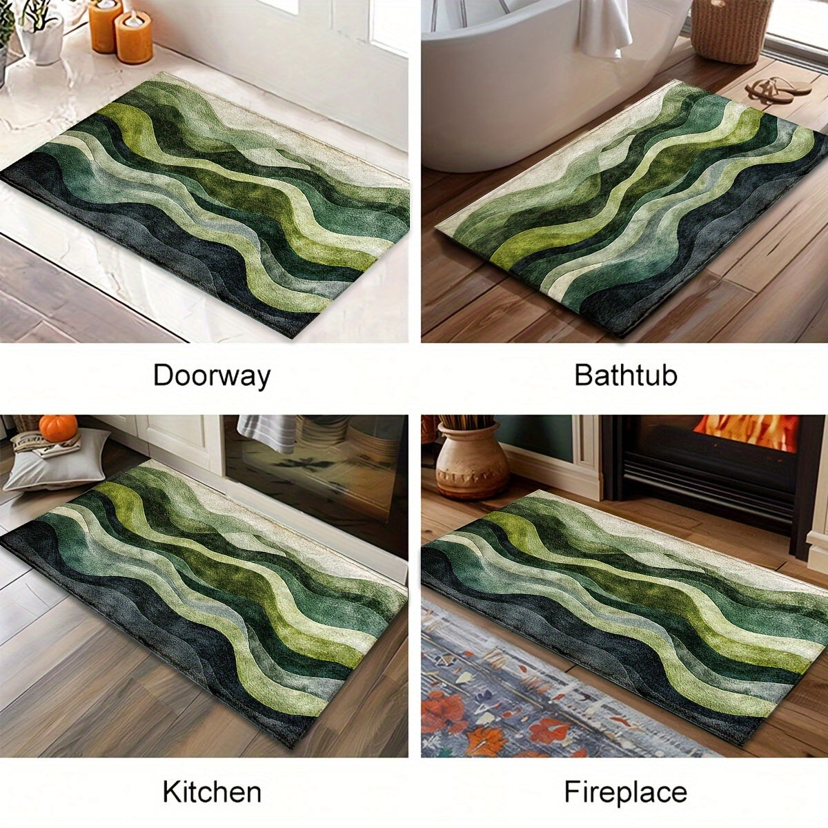 Tapis de Bain à Motif Géométrique – Parfait pour la Salle de Bain ou l'Entrée