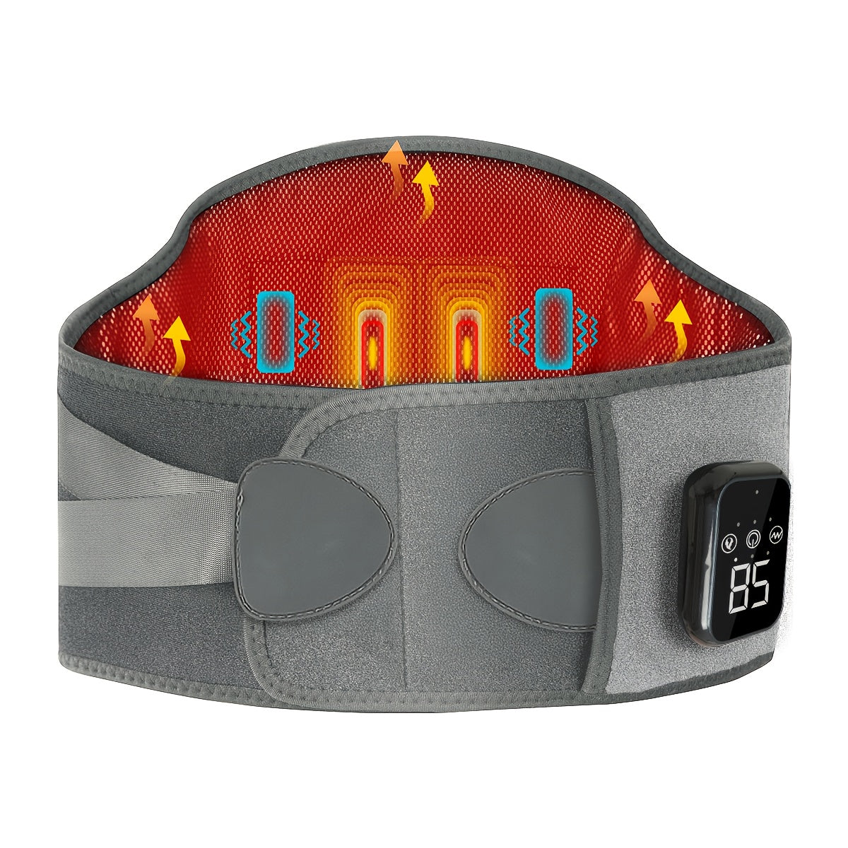 Bandes de Massage Chauffantes Sans Fil pour le Dos et la Taille – 3 Modes de Chaleur et de Vibration Réglables pour une Détente Maximale