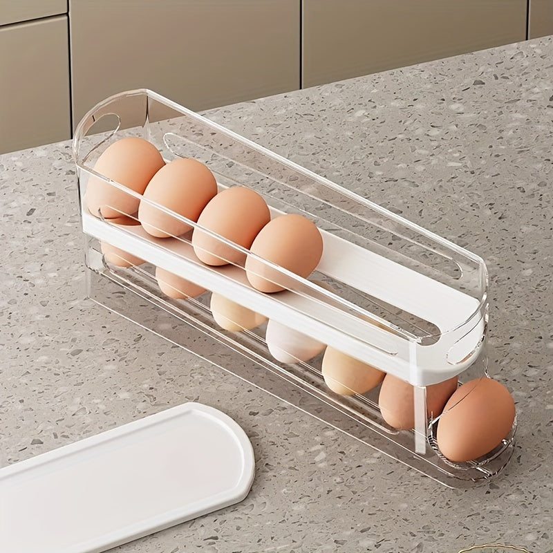 ÉléganceCulinaire Boîte de Rangement à Œufs Double Couche | Organisateur Transparent et Empilable pour Réfrigérateur, Économiseur d'Espace Pratique