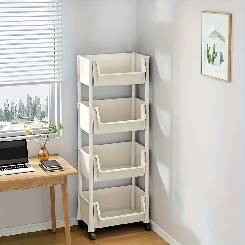 Chariot de Rangement Mobile Luxe NobleNest | Organisateur Élégant à 3/4/5 Niveaux pour une Mobilité Sans Effort et une Utilisation Optimale de l'Espace