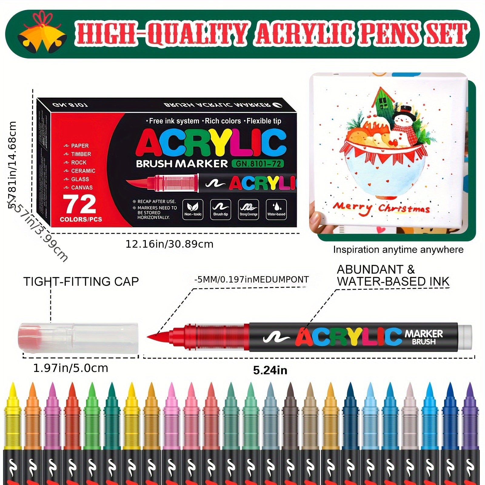 72 Marqueurs de Peinture Acrylique – Parfaits pour la Peinture Créative sur Diverses Surfaces