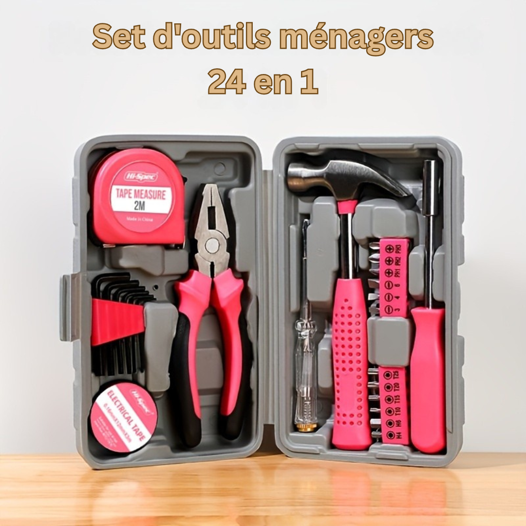 RegalCraft Luxe Ensemble d'Outils | Outils manuels essentiels pour des projets DIY élégants et l'entretien des véhicules