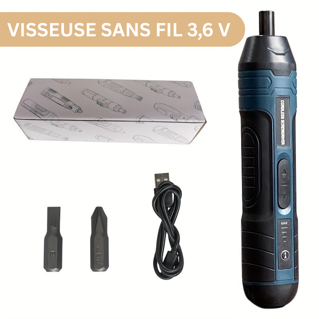 Ensemble de tournevis sans fil LuxorTech Elite | Outil polyvalent de 3,6V avec 4 réglages de couple pour précision et facilité d'utilisation