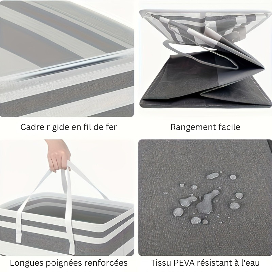 Panier à linge pliable LavishNest Elite | Panier autonome chic pour vêtements et jouets, parfait pour les dortoirs et les salons