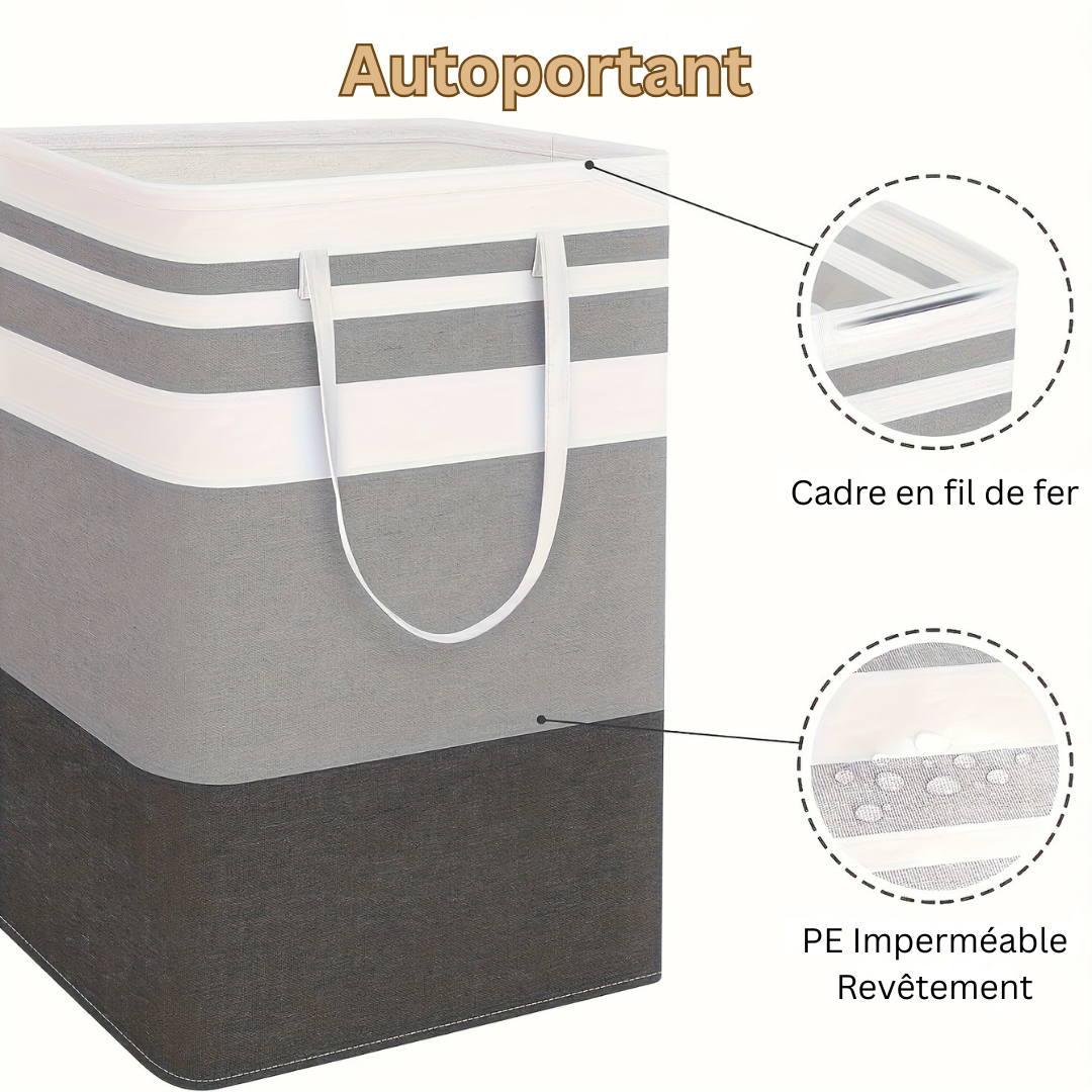 Panier à linge pliable LavishNest Elite | Panier autonome chic pour vêtements et jouets, parfait pour les dortoirs et les salons