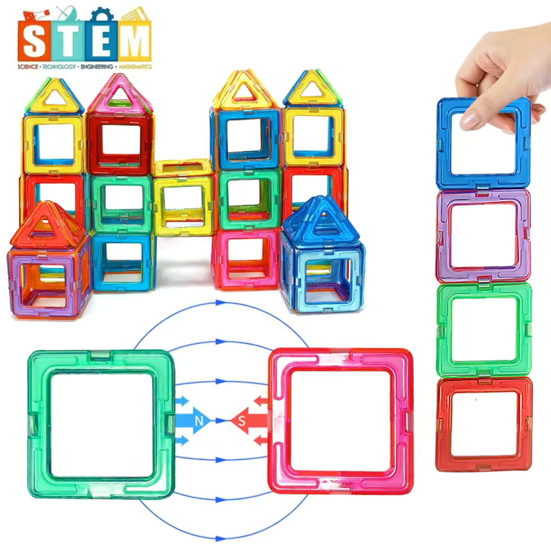 MagnaCraft Elite Blocs de Construction Magnétiques | Ensemble de construction STEM engageant pour un apprentissage créatif et un jeu imaginatif dans des couleurs vives.