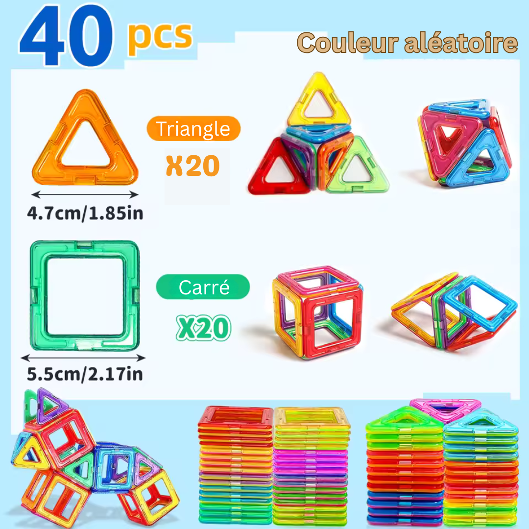 MagnaCraft Elite Blocs de Construction Magnétiques | Ensemble de construction STEM engageant pour un apprentissage créatif et un jeu imaginatif dans des couleurs vives.
