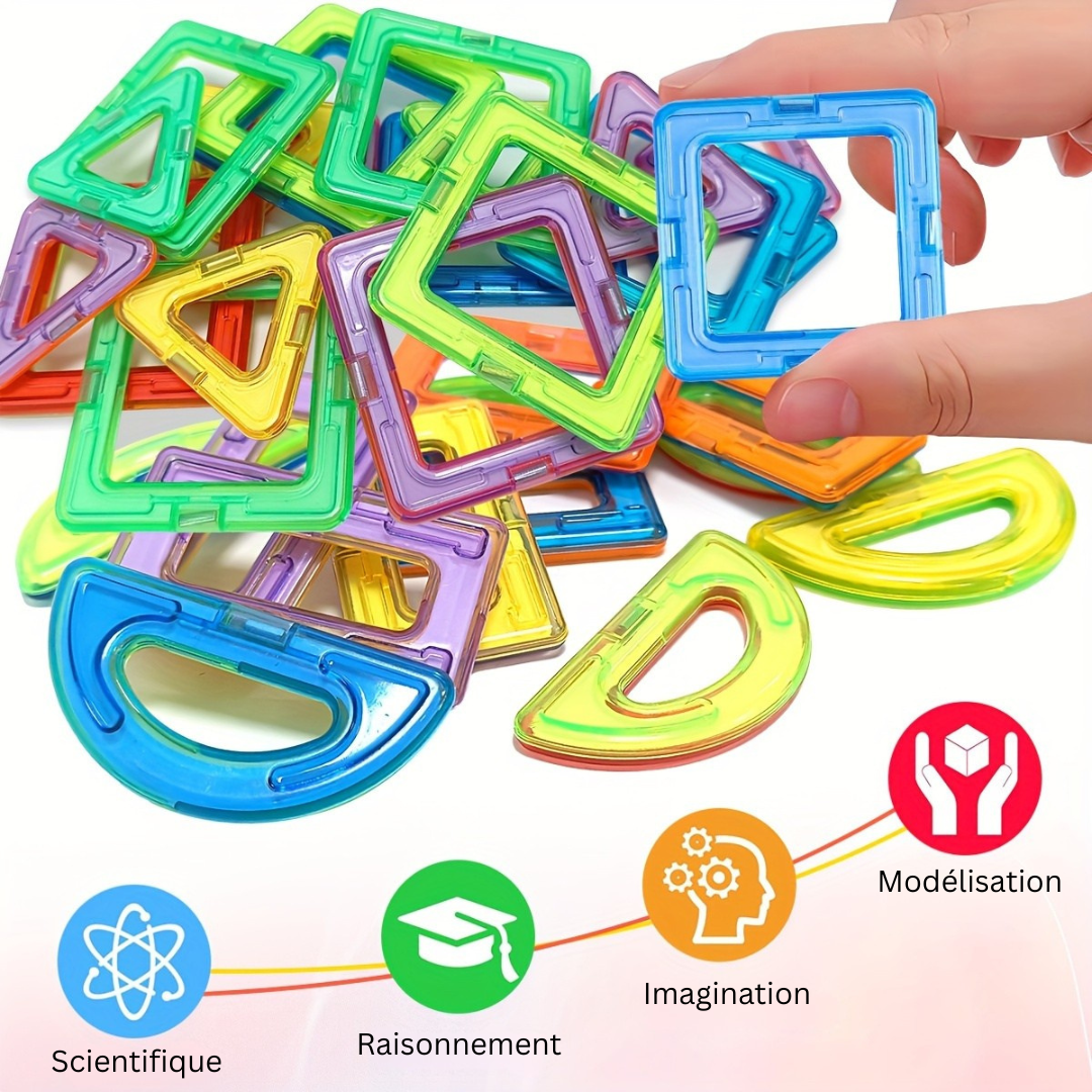 MagnaCraft Elite Blocs de Construction Magnétiques | Ensemble de construction STEM engageant pour un apprentissage créatif et un jeu imaginatif dans des couleurs vives.