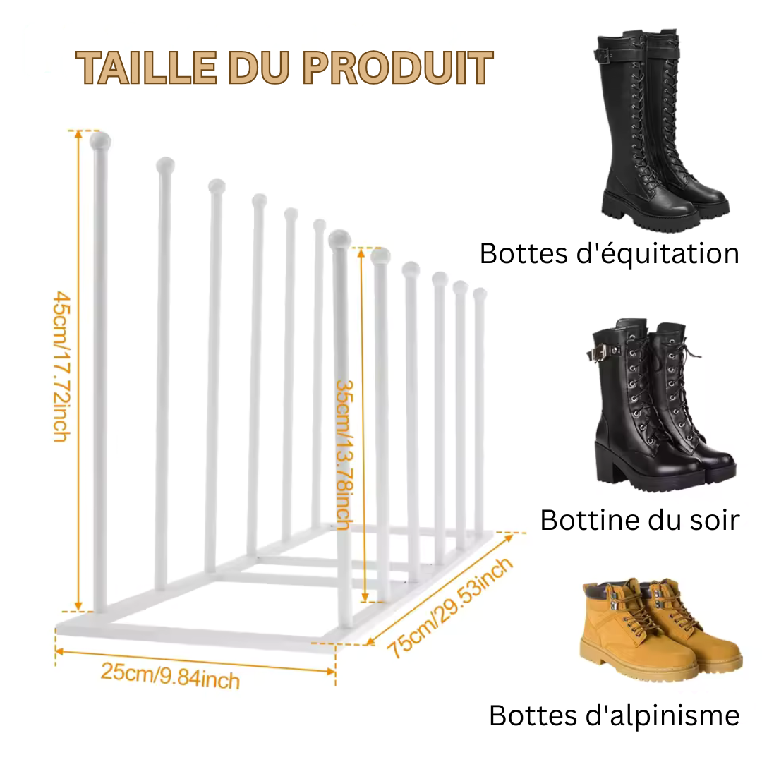 ÉléganceBottes Rangement à Bottes Luxe | Organisateur élégant pour 6 paires de bottes ou chaussures, intérieur et extérieur