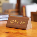 WoodWatch Réveil - Affichage LED avec commande vocale et design en bois