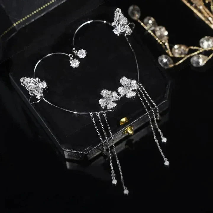 Boucles d'oreilles en forme de papillon scintillantes