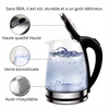 Bouilloire Électrique en Verre Luxe AquaElegance | Ébullition rapide de 2L avec lumière LED, arrêt automatique et protection contre la cuisson à sec pour une utilisation sûre et élégante en cuisine